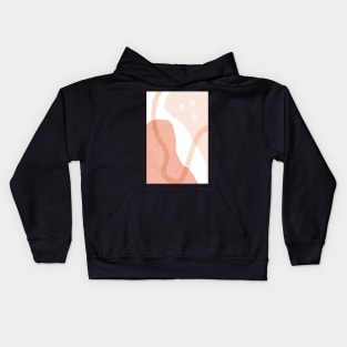 Abstract pink shapes & line art Kids Hoodie